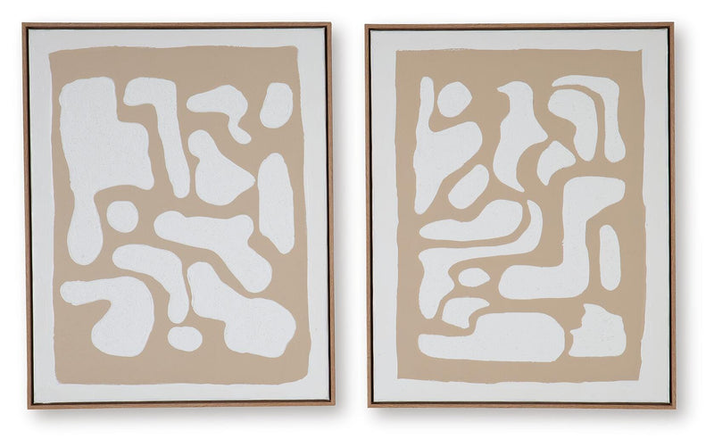 Waldett Beige/White Wall Art (Set of 2) - A8000503