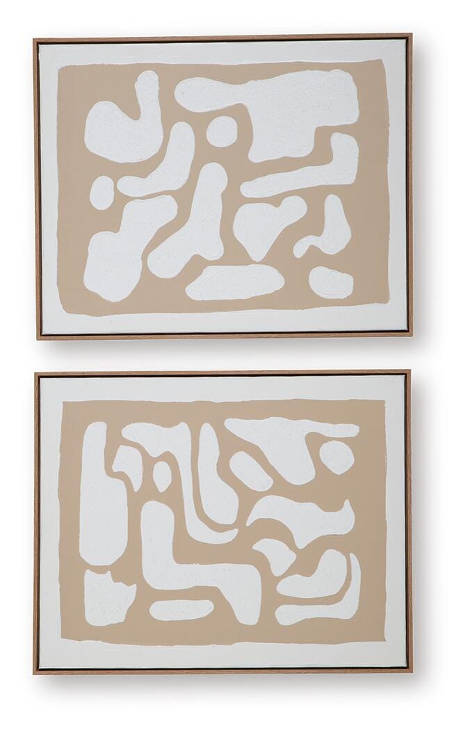 Waldett Beige/White Wall Art (Set of 2) - A8000503