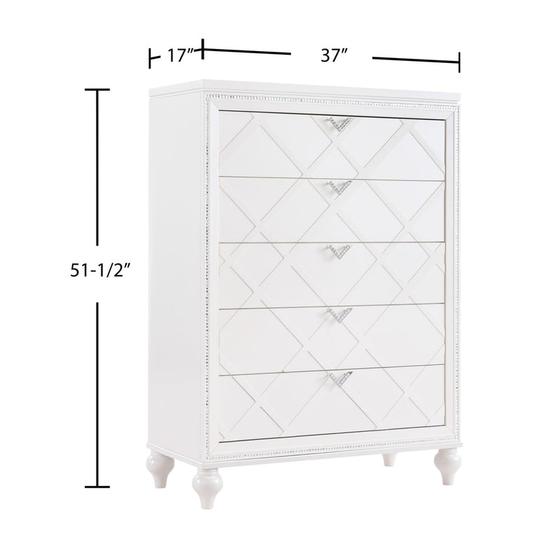 Wallace - 5 Drawers Cream Chest - B237-C
