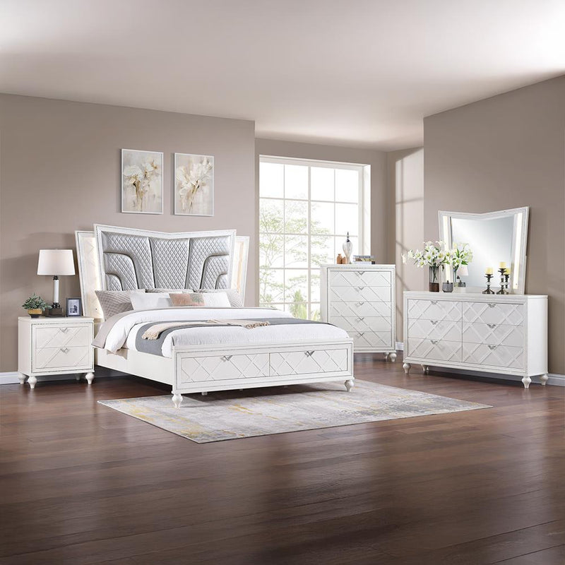 Wallace - Cream King Bed, Dresser, Mirror, Chest, Nightstand - B237-KDMCN