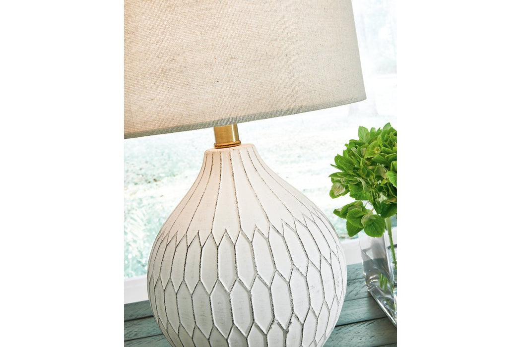 Wardmont White Table Lamp - Gate FurnitureTable Lamp