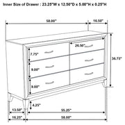 Watson 6-drawer Dresser Grey Oak - 212423