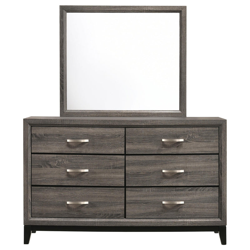 Watson 6-drawer Dresser with Mirror Grey Oak - 212423M