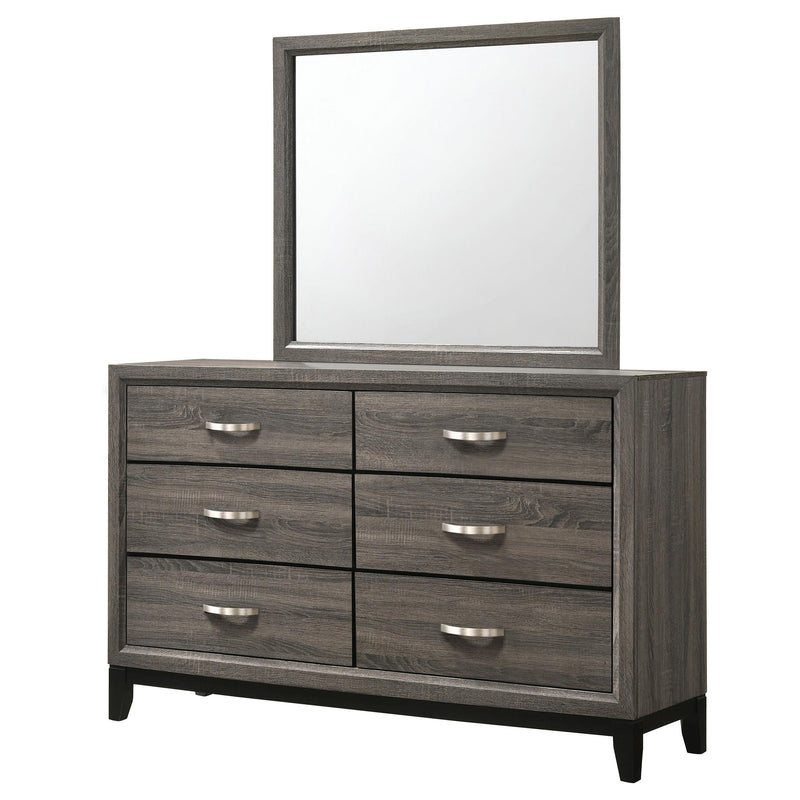 Watson 6-drawer Dresser with Mirror Grey Oak - 212423M