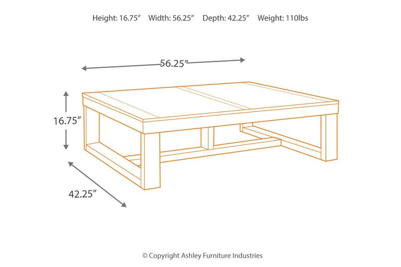 Watson Dark Brown Coffee Table - Lara FurnitureCoffee Table