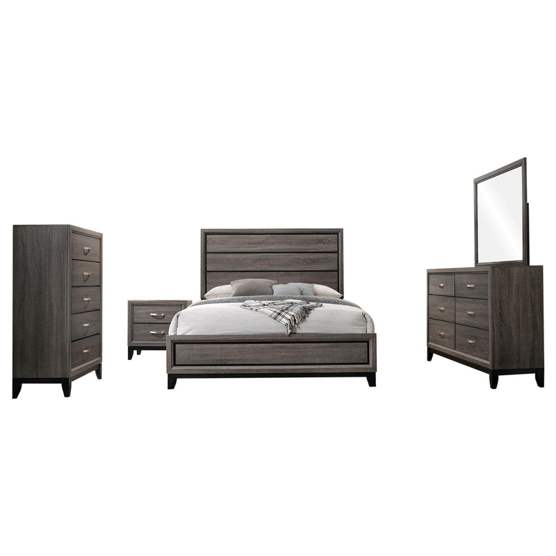 Watson Five-piece Eastern King Bedroom Set Grey Oak - 212421KE-S5