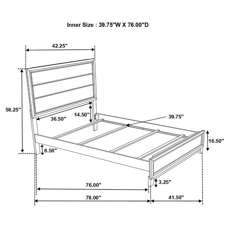 Watson Four-piece Twin Bedroom Set Grey Oak - 212421T-S4