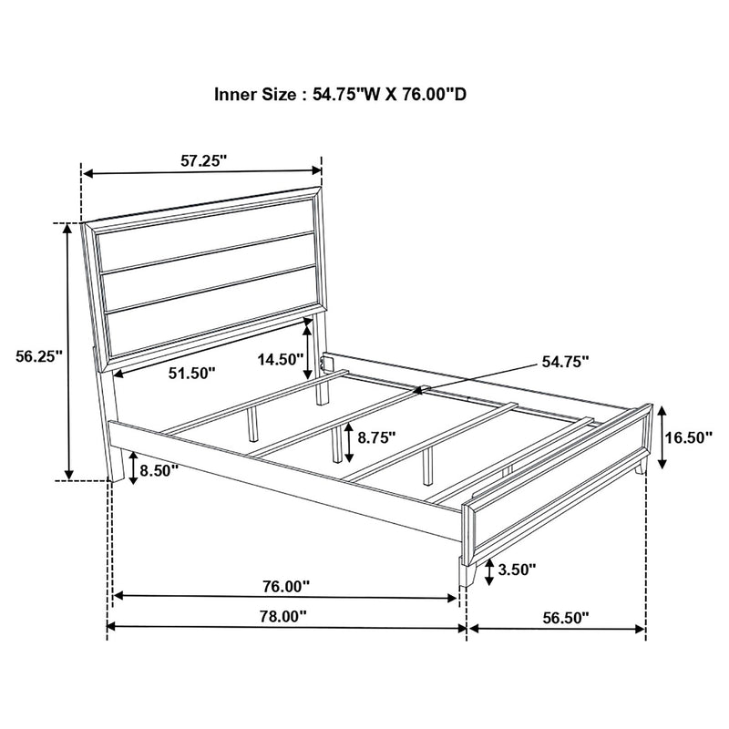 Watson Wood Full Panel Bed Grey Oak - 212421F