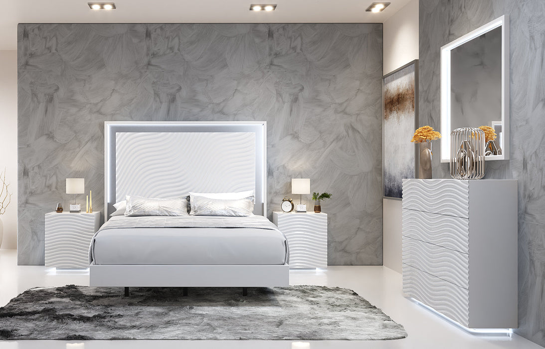 Wave Bedroom White Set - Lara Furniture