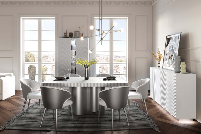 Wave Dining White Set - Lara Furniture