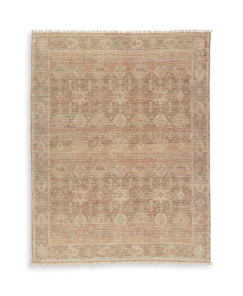 Waycotten Orange/Brown/White Large Rug - R408991