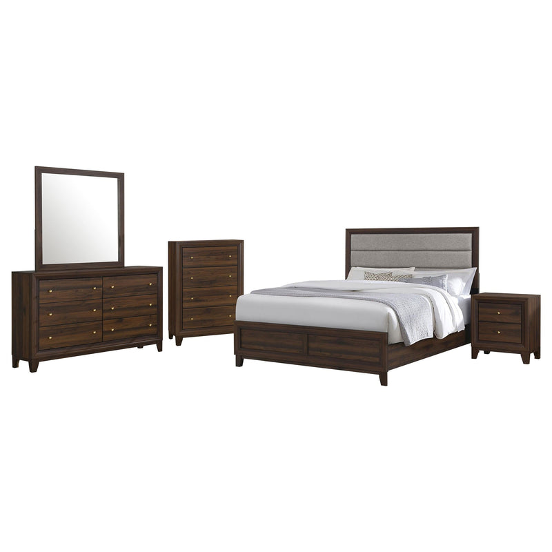 Welsley 5-piece Eastern King Bedroom Set Walnut - 223441KE-S5