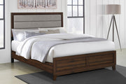 Welsley 50-inch Upholstered California King Bed Walnut - 223441KW