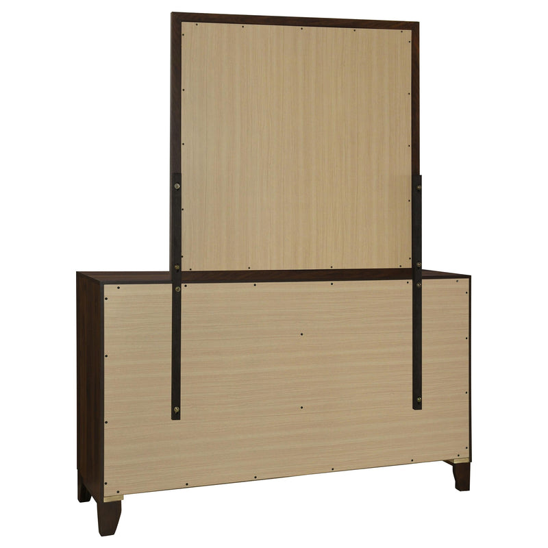 Welsley 6-drawer Dresser and Mirror Walnut - 223443M