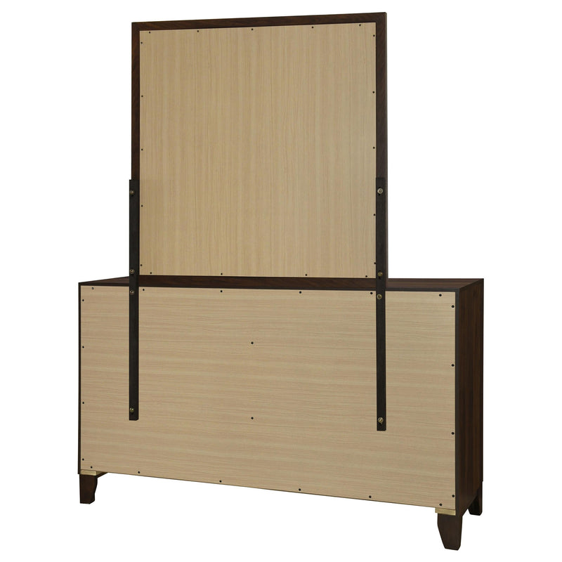 Welsley 6-drawer Dresser and Mirror Walnut - 223443M