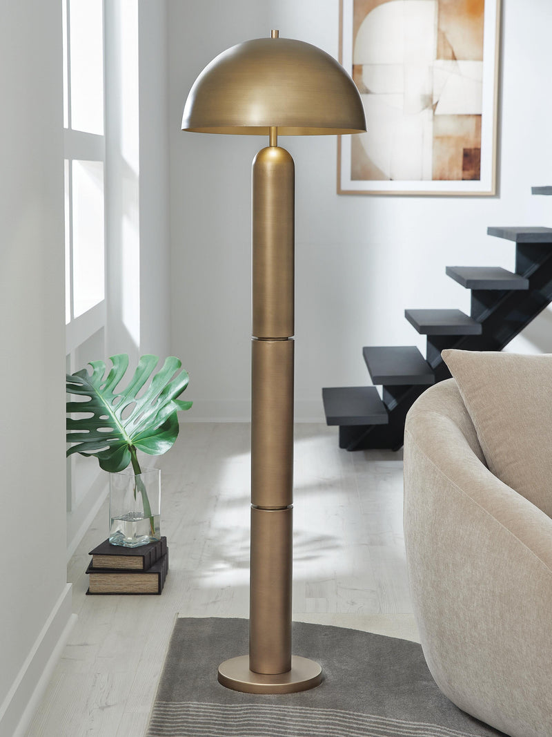 Wendfield Antique Gold Finish Floor Lamp - L208511
