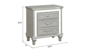 Wendy - 3 Drawers Silver Nightstand with LED Light - B256-N