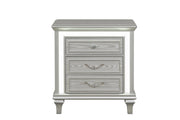 Wendy - 3 Drawers Silver Nightstand with LED Light - B256-N