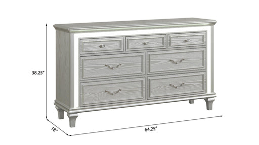 Wendy - 7 Drawers Silver Dresser with LED Light - B256-D