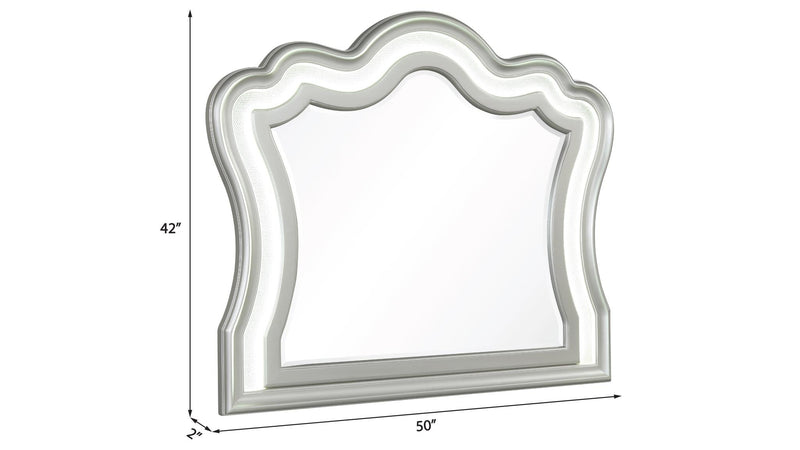 Wendy - Silver Mirror with LED Light - B256-M