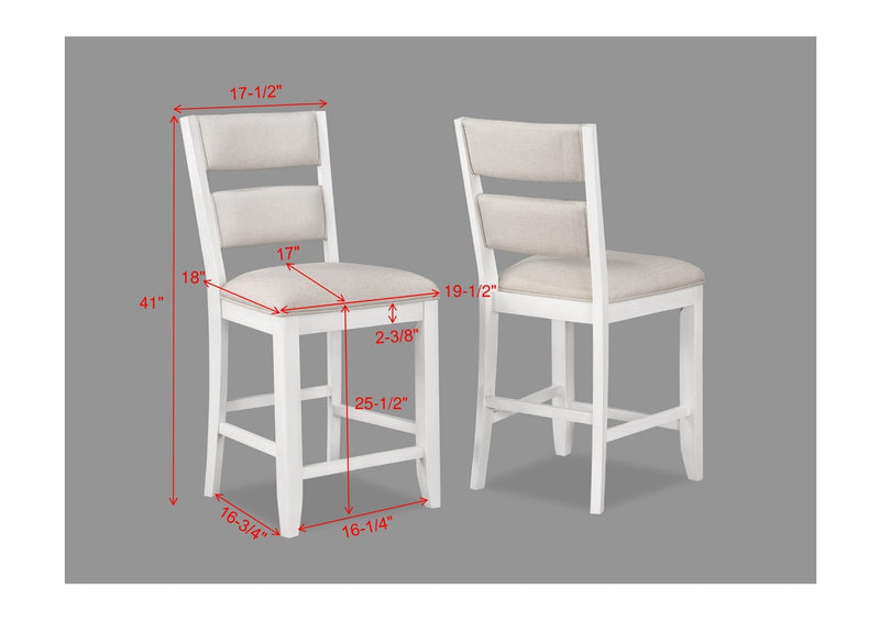 Wendy White Counter Height Dining Set - Lara FurnitureCounter Height Set