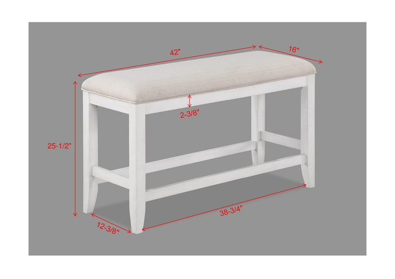 Wendy White Counter Height Dining Set - Lara FurnitureCounter Height Set