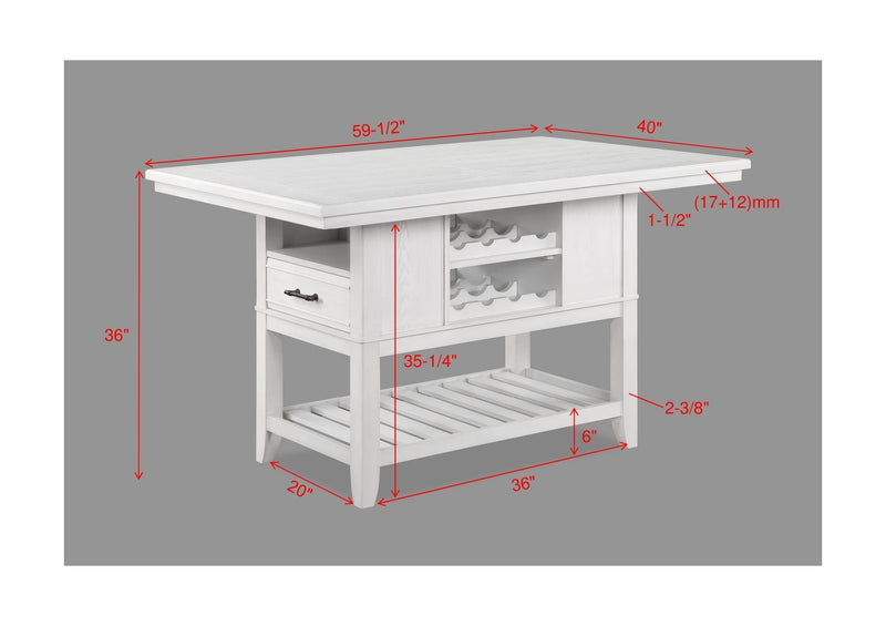 Wendy White Counter Height Dining Set - Lara FurnitureCounter Height Set