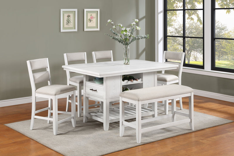Wendy White Counter Height Dining Set - Lara FurnitureCounter Height Set