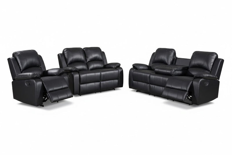 Wesley Black Sofa & Loveseat & Chair - WESLEY-BK-SLC