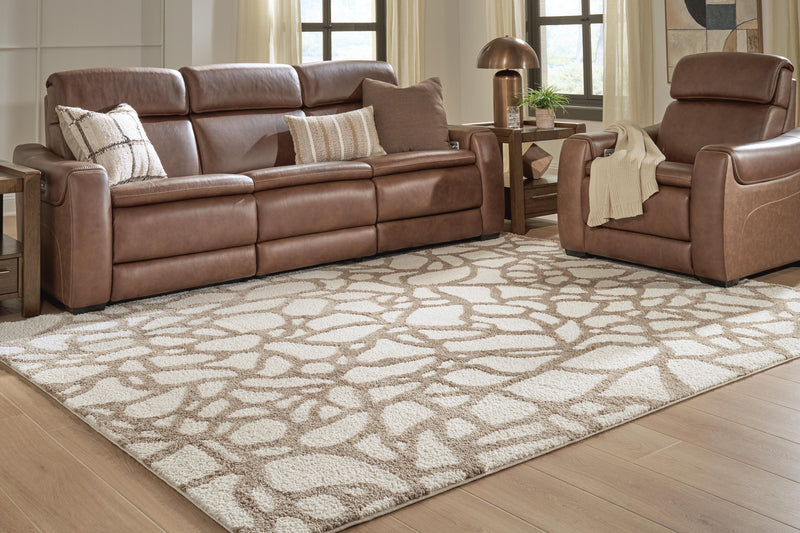 Wessonland Ivory/Brown/Gray Large Rug - R408651