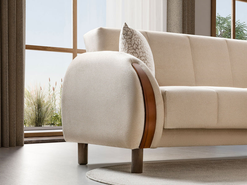 West Convertible Loveseat in Beige - 200-ST-WES-FLORIA05-2