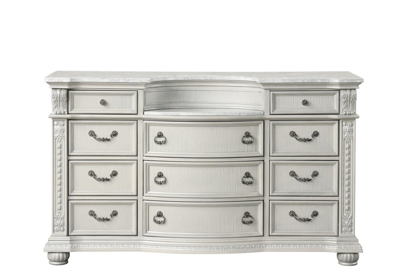 Westin - 11 Drawers Light Gray Dresser with Marble Top - B228-D