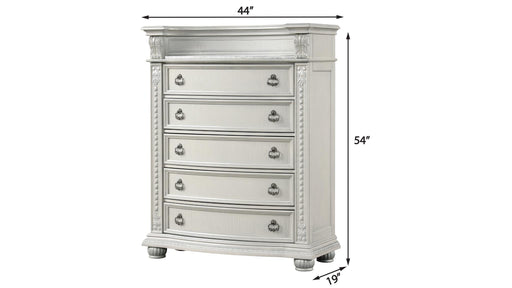 Westin - 5 Drawers Light Gray Chest with Marble Top - B228-C