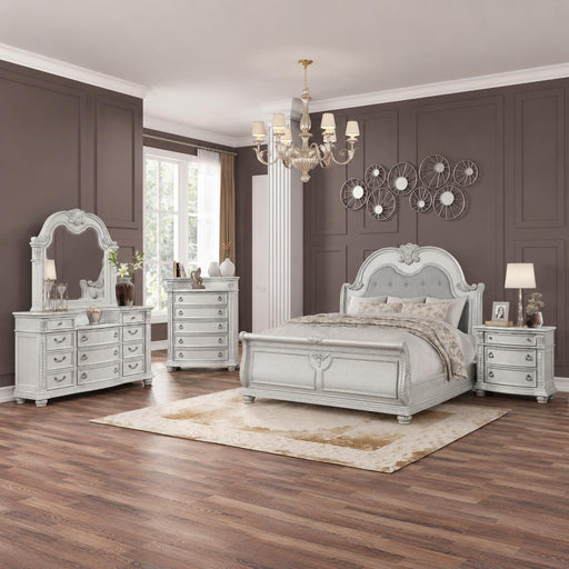 Westin - Light Gray King Bed, Dresser, Mirror - B228-KDMCN