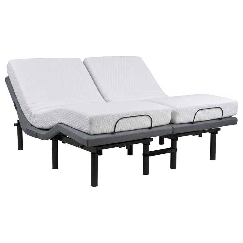 Weston Split Eastern King Massage Adjustable Bed Base in Black and Grey - 350165SKE