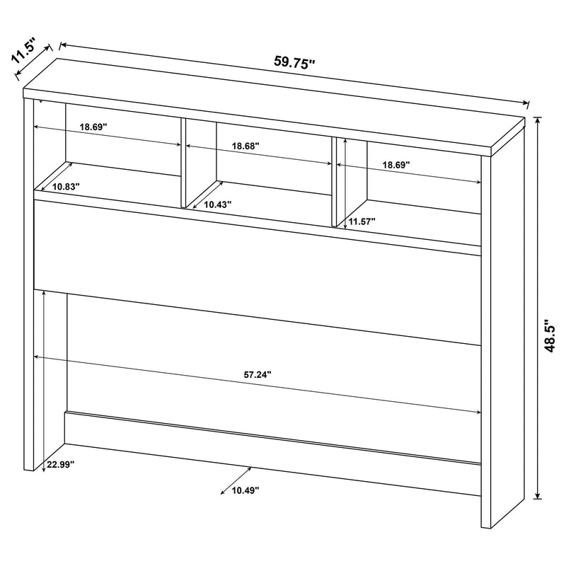 Westpark 3-piece Queen Bedroom Set Bookcase Headboard Black - 315851Q-SET