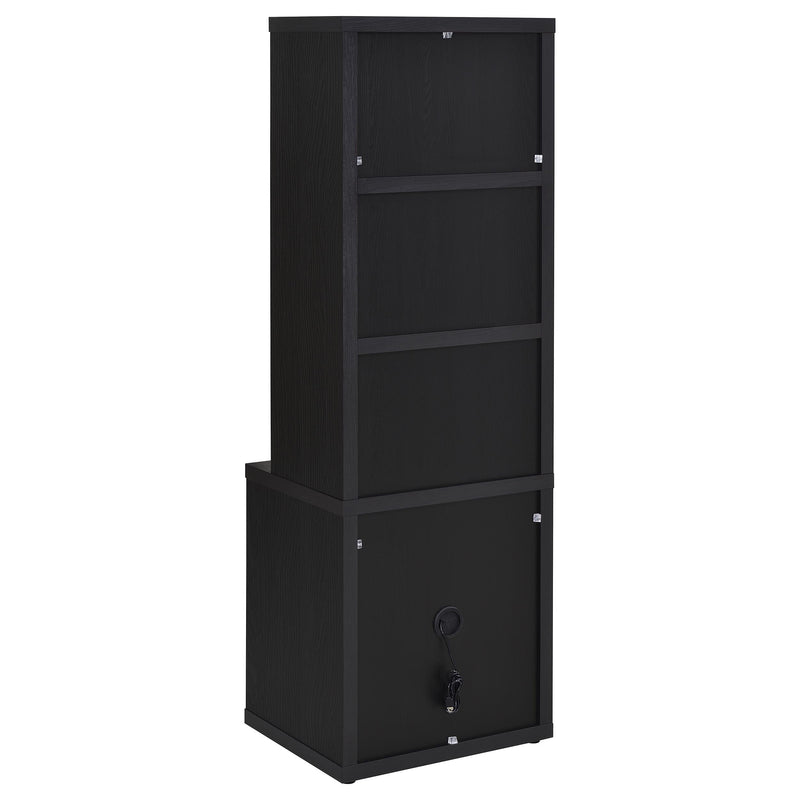 Westpark 3-shelf Bookcase USB and Lockable Drawer Black - 802703
