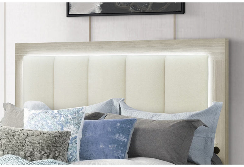 Emma Natural/White King Bed Group - EMMA-NATURAL/WHITE-KBG