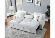 U0204 Light Grey/White Reversible Pull Out Sofa Bed - U0204-LT GREY/WHITE-REV PULL OUT SOFA BED