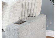 U0204 Light Grey/White Reversible Pull Out Sofa Bed - U0204-LT GREY/WHITE-REV PULL OUT SOFA BED