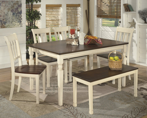 Whitesburg Brown - Cottage White Rectangular Dining Room Set - Gate FurnitureDining Room Set