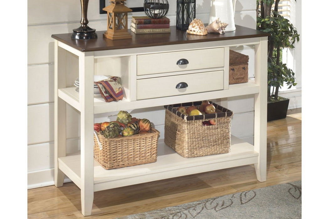 Whitesburg Brown/Cottage White Dining Server - Gate FurnitureCabinet