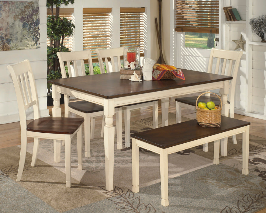 Whitesburg Brown/Cottage White Rectangular Dining Set - Gate FurnitureDining Room Set