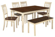 Whitesburg Brown/Cottage White Rectangular Dining Set - Gate FurnitureDining Room Set