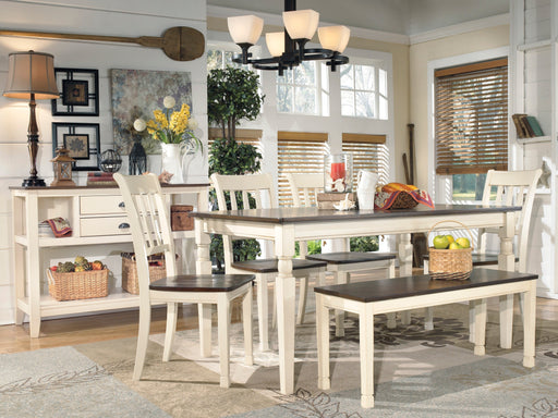 Whitesburg Brown/Cottage White Rectangular Dining Set - Gate FurnitureDining Room Set