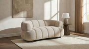 Whitney Contemporary Channel Tufted Woven Fabric Upholstered Loveseat - 503722