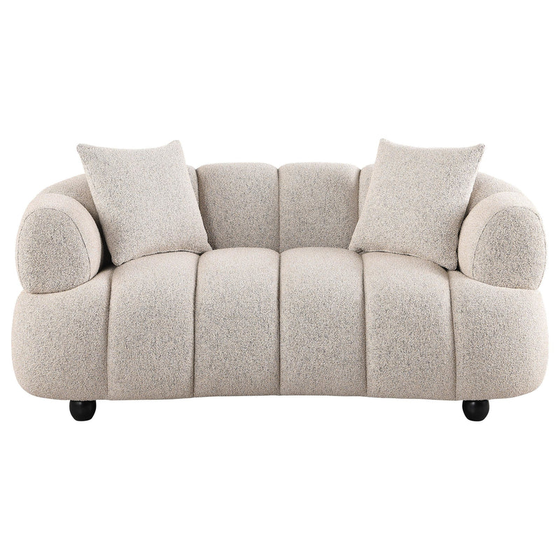 Whitney Contemporary Channel Tufted Woven Fabric Upholstered Loveseat - 503722
