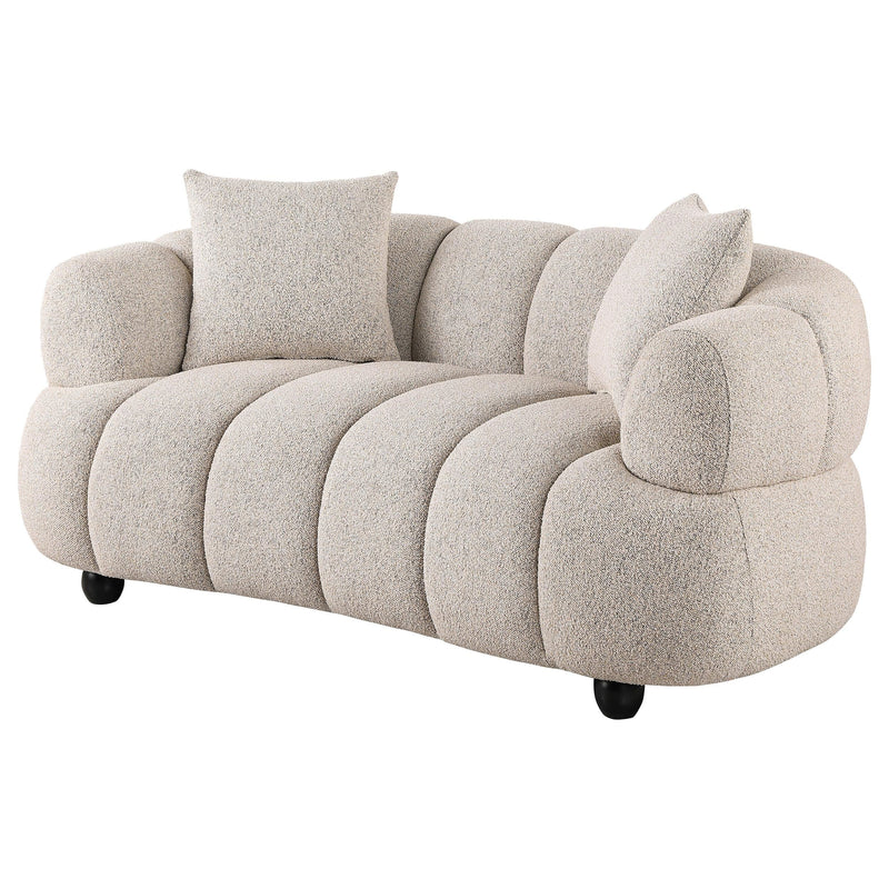 Whitney Contemporary Channel Tufted Woven Fabric Upholstered Loveseat - 503722