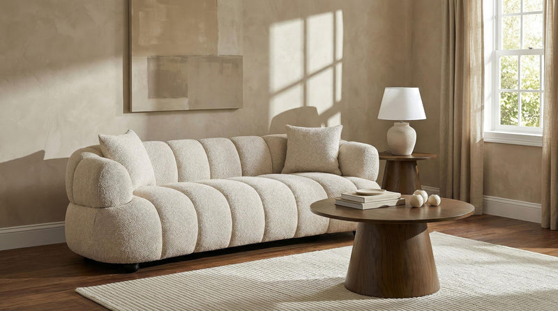 Whitney Contemporary Channel Tufted Woven Fabric Upholstered Sofa - 503721