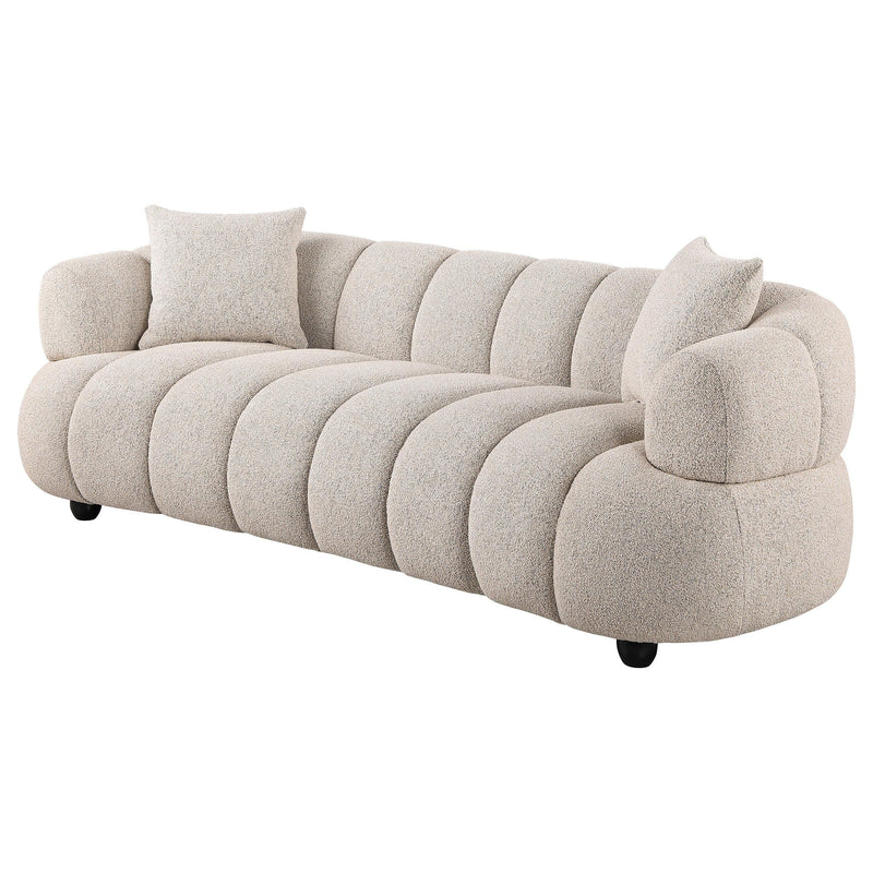 Whitney Contemporary Channel Tufted Woven Fabric Upholstered Sofa - 503721
